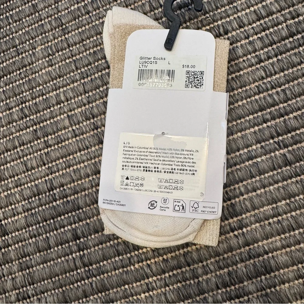 lululemon Glitter  Socks Quarter Length